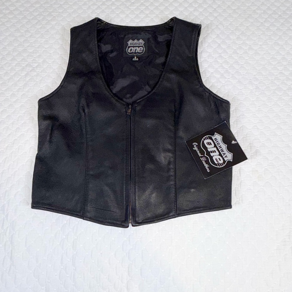 Highway One Leather Classic Black Vest